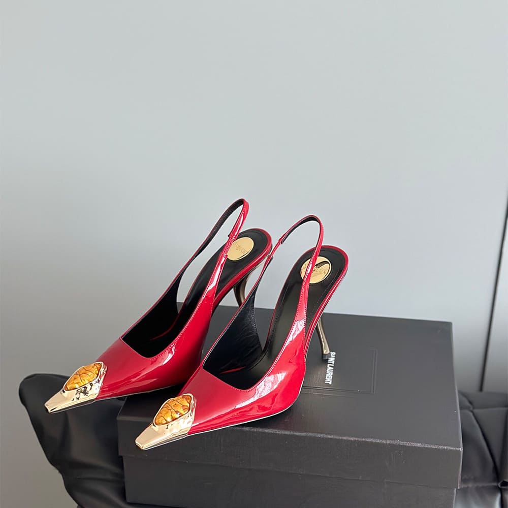 YSL Loulou Slingback Pumps in Patent Leather