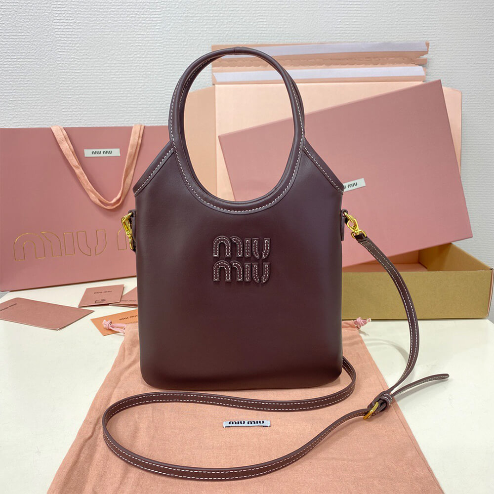 MIUMIU MINI IVY leather handbag(HIGH-END GRADE)